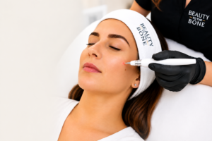 Professional skin correction treatment targeting a facial skin spot
